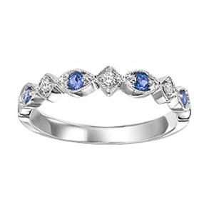 Sapphire & Diamond Ring in 14K White Gold / FR1074