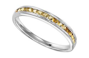 Citrine & Diamond Ring in 10K White Gold / FR1222