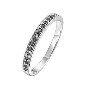 Black Diamond Ring in 14K White Gold / FR1311