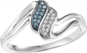 White Gold Blue and White Diamond Ring:  FR1397