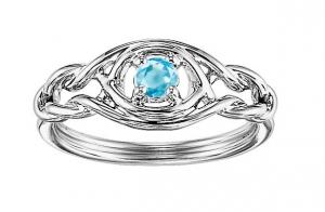 Blue Topaz Ring in Sterling Silver /FR4053B