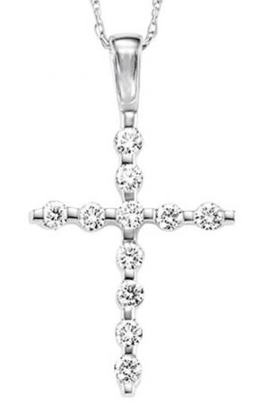 14K White Gold Diamond Cross 1 ctw : HDCR010