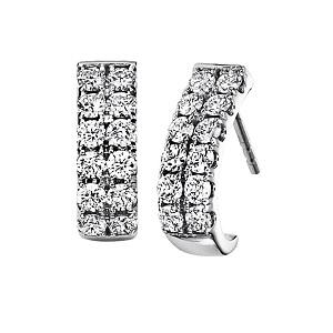 1 ctw Ideal Cut Diamond Earrings in 14K White Gold /HDER125ID