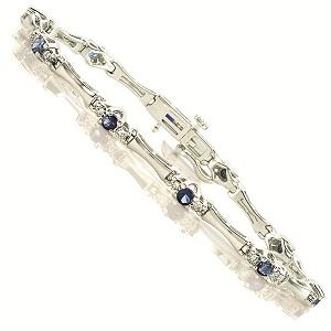 14K Gold diamond & Sapphire Bracelet/ ISB948WSC