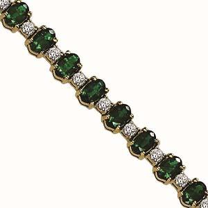 14K White Gold Diamond & Emerald Bracelet  / JB2417WEC6