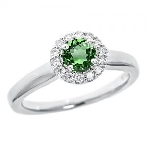 Emerald & Diamond Ring set in 14K Gold