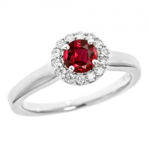 Ruby & Diamond Ring set in 14K Gold