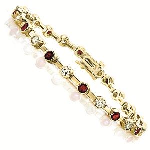 14 K Yellow Gold Diamond & Ruby Bracelet  / SB1001R-2CT