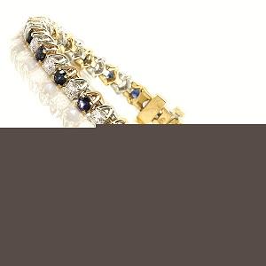 14K Yellow Gold Diamond & Sapphire Bracelet / SB946SWC7