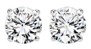 1/4 ctw Diamond Solitaire Earrings in 14K White Gold / SE3025FW