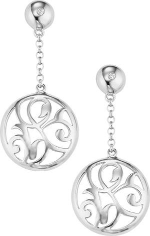 Silver Diamond Earrings /SER2054