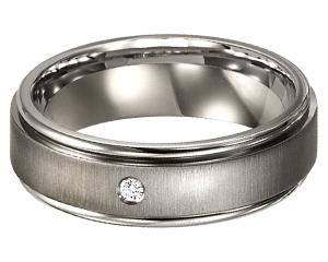 Men's Diamond Ring in Titanium/TI1002