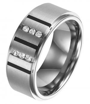 Men's 1/7 ctw Diamond Ring in Titanium/TI1037