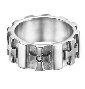 Men's Diamond Ring in Stainless Steel/TS1034