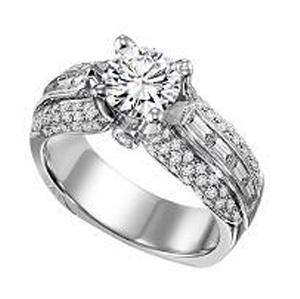 1.10 ctw Diamond Engagement Ring in 14K White Gold