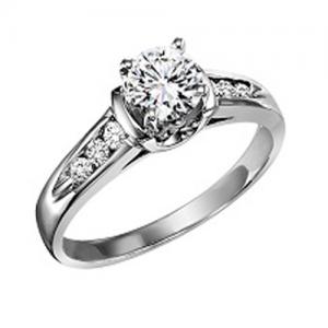 1/4 ctw Diamond Engagement Ring in 14K White Gold
