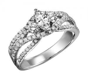 2/3 ctw Diamond Engagement Ring in 14K White Gold