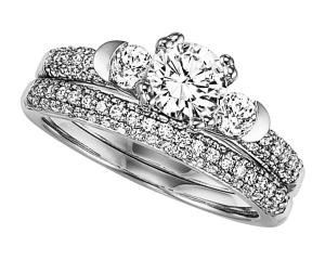 3/8 ctw Diamond Engagement Ring in 14K White Gold