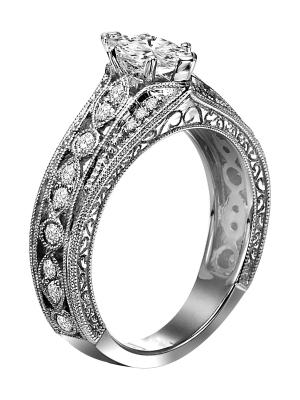 1/5 ctw Diamond Engagement Ring in 14K White Gold/WB5739E