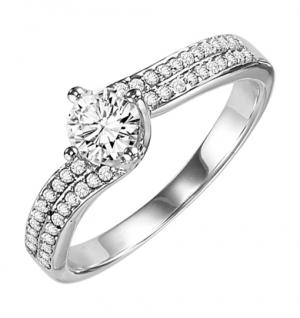 1/8 ctw Diamond Engagement Ring in 14K White Gold/WB5744E