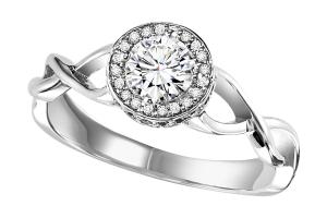 14K White Gold  Diamond Engagement Ring 1/8 ctw : WB5746E