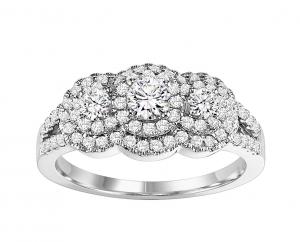 14K White Gold Diamond  Ring 1 ctw : WB5848E- Semi