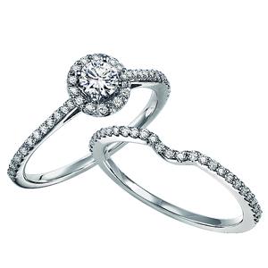 Gold Diamond Engagement Ring Set 1/2 ctw / WB5600E&W