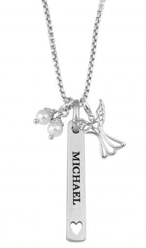 Sterling Angel Pendant with Chain  & Personalized Pendant : 38020-55030
