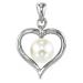 Freshwater Pearl Heart Pendant in Sterling Silver   /096PW
