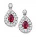 Ruby & Diamond Earrings in 14K White Gold /FE4015RWB