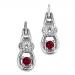 Ruby & Diamond Earring set in 14K Gold