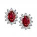 Ruby & Diamond Earring in 14K White Gold