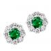 14K White Gold Emerald & Diamond Earrings / FE4066EWB