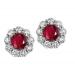 Ruby & Diamond Earrings in 14K White Gold / FE4066RWB