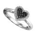 1/7 ctw Black & White Diamond Ring in Sterling Silver / FR4071
