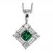Emerald & Diamond  Pendant set in 14K Gold