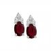 Ruby & Diamond Earrings in 14K White Gold