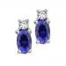Sapphire & Diamond  Earrings set in 14K Gold