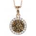 Pink Gold Brown and white Diamond Pendant 3/4 ctw:NP668P