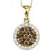 Yellow Gold Brown and White Diamond Pendant 3/4 ctw:NP668Y