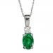 Emerald & Diamond Pendant set in 14K Gold