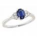 Sapphire & Diamond Ring in 14K White Gold