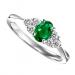 Emerald & Diamond Ring in 14K White Gold / OV396E